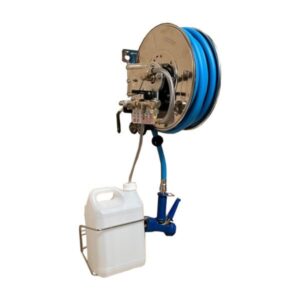 Enrouleur inox avec kit de dosage intégré - 1 produit - Tuyau 11 mètres 1